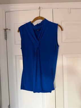 Premise Royal Blue Sleeveless Knot-Front V-Neck Camisole